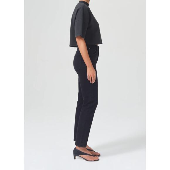 AGOLDE Riley Long High Rise Straight Jean Button Fly Stretch Compilation Size 26 - Picture 3 of 12